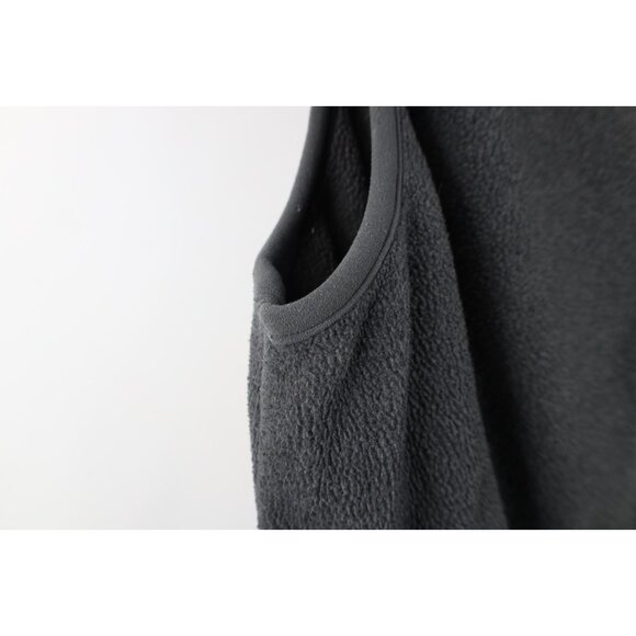 Vintage 90s Lands End Womens PL Faded Blank Full Zip Fleece Vest Jacket Gray USA - Picture 6 of 15